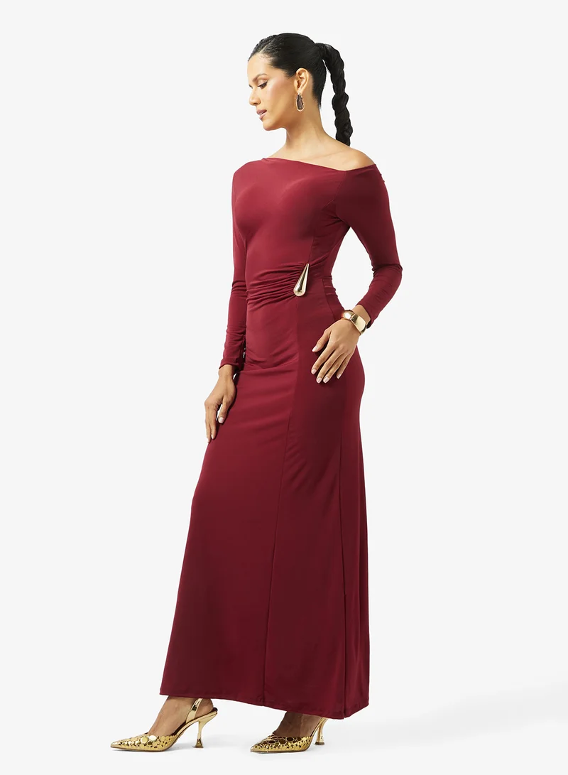 Aysmmetric Neck Bodcon Dress